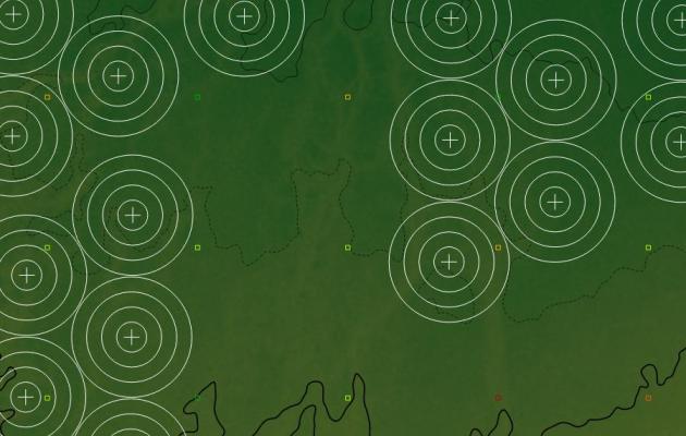 Pivot layout design over elevation map